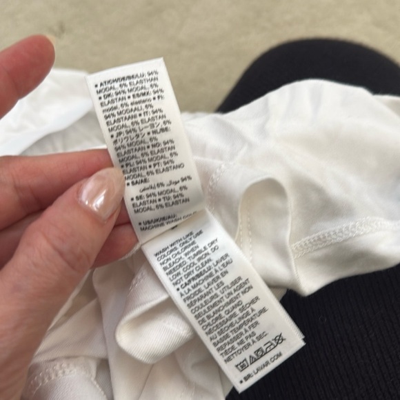 The Drop Women's Payton Asymmetric Fitted One-Shoulder Top White Size Medium - Picture 10 of 10